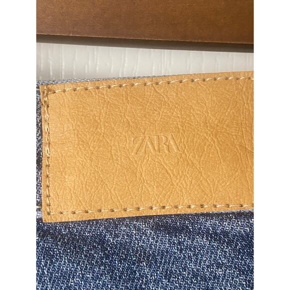 Zara High Waist Split Leg Hem Skinny Blue Denim Jeans Women's Size 2 - Picture 6 of 10